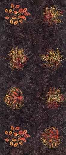 [TTR-4875-BARK] Tonga Batik Forest Floor Large Spaced Leaves Bark Panel by Wing and a Prayer for Timeless Treasures