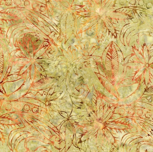 [TTR-5040-JUTE] Tonga Batik Forest Floor Henna Floral Jute by Wing and a Prayer for Timeless Treasures