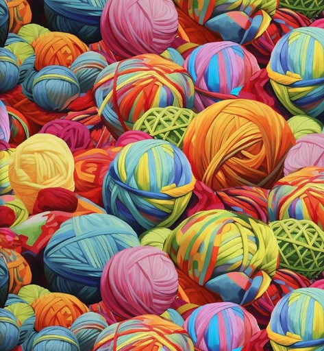 [3W-22964-MLT] Purrfectly Playful Kaleidoscope Knit Multi by Ivan Guaderrama for 3 Wishes Fabrics