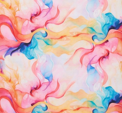 [3W-22958-MLT] Hummingbird Bouquet Watercolor Swirls by Shawna Stewart for 3 Wishes Fabrics