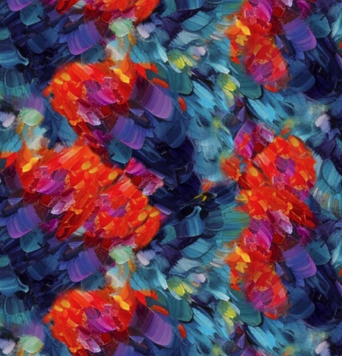 [3W-22959-MLT] Hummingbird Bouquet Flutter Texture by Shawna Stewart for 3 Wishes Fabrics