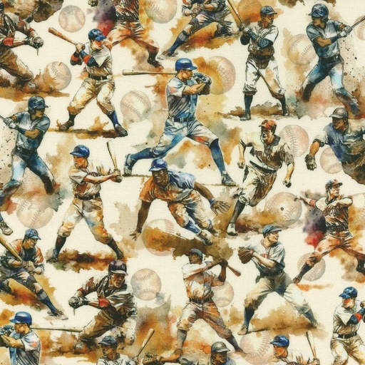 [KAF-22908-200] Game Day Baseball Players Vintage from Robert Kaufman Fabrics