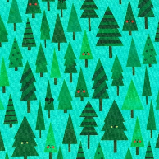 [KAF-22786-32] Campground Critters Happy Trees Mint by Ann Kelle for Robert Kaufman Fabrics