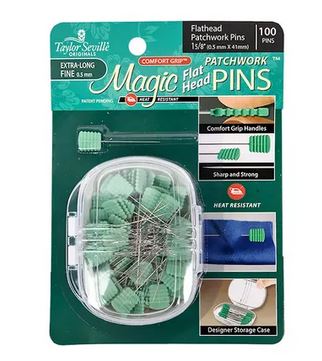 [TS-220108] Taylor Seville 100 Count Extra-Long Fine Flat Head Patchwork Magic Pins Taylor Seville