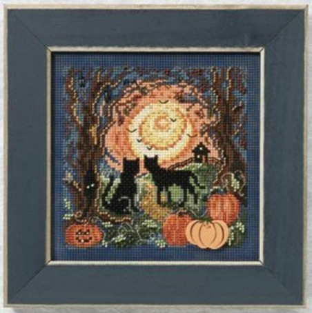 [WIC-MH14-1206] Buttons & Beads Moonlit Kitties Cross Stitch Kit from Mill Hill