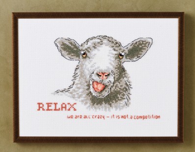 [WIC-924-322] Permin Relax We Are All Crazy Cross Stitch Kit