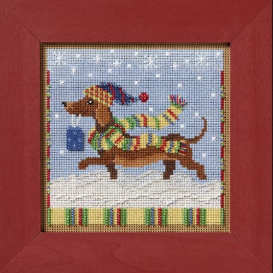 [WIC-MH14-2433] Buttons & Beads Dashing Dachshund Cross Stitch Kit from Mill Hill