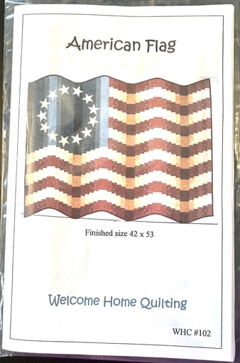 [WHC-102] American Flag Quilt Pattern Pre Order from Welcome Home Quilting