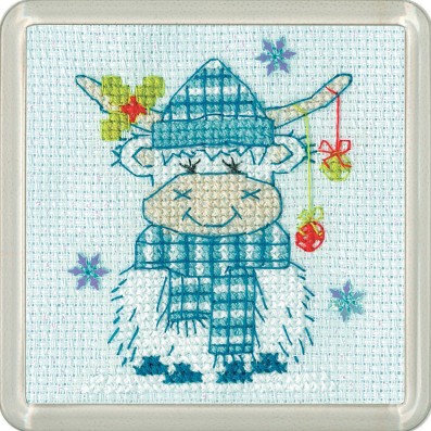 [WIC-HCK-1862] Frosted Christmas Coasters Highland Tartan Coasters by Kristen Roche