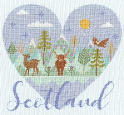 [WIC-BTX-Y10] Wild At Heart: Heart of Scotland Cross Stitch Kit