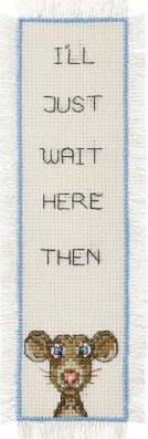 [WIC-054-350] Permin I'll Just Wait Here Bookmark Cross Stitch Kit
