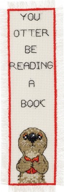 [WIC-054-351] Permin You Otter Be Reading Bookmark Cross Stitch Kit