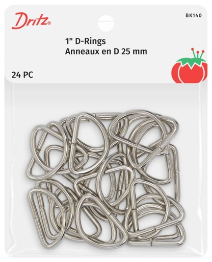 [DRI-BLK-140] Dritz Nickel 1 Inch D-Rings