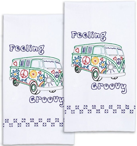 [JD-320-747] Feeling Groovy Decorative Tea Towels Kit