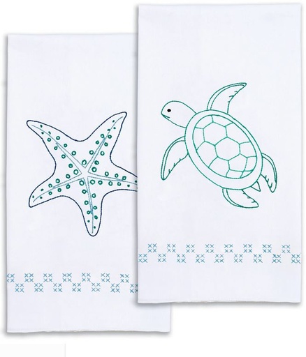 [JD-320-764] Beach Decorative Hand Towels Hand Embroidery Pattern from Jack Dempsey Inc