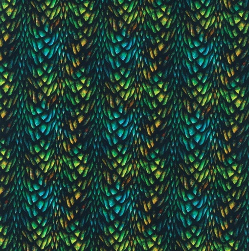 [ITB-25DRG-1] Dragons Emerald Reign Scales Emerald from In the Beginning Fabrics