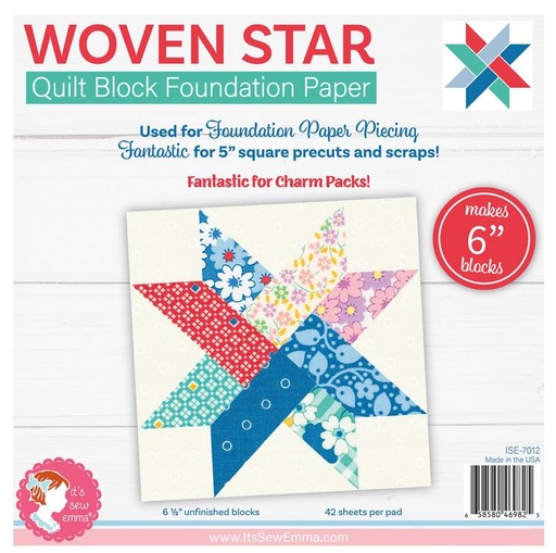 [ISE-7012] Woven Star Foundation Papers 6 " from It's Sew Emma