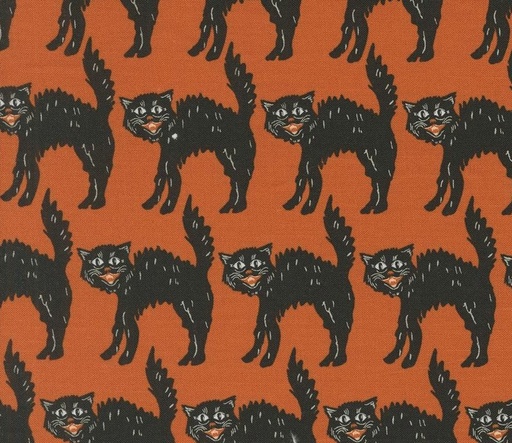 [MOD-20915-13] Home Sweet Haunt Little Black Cat Rust by Stacy Iest Hsu for Moda Fabrics