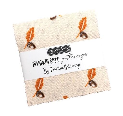 [MOD-49290-MC] Pumpkin Spice Gatherings Mini Charm Pack by Primitive Gatherings for Moda Fabrics