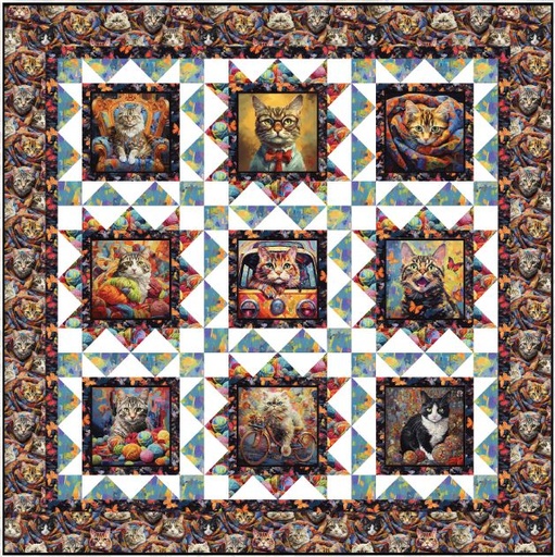 [PP-PurrfectlyPlayful] Purrfectly Playful Quilt Kit from 3 Wishes