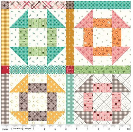 [RB-WB15580-Cream] Prim Churn Dash Cream 107/108" Wide Back