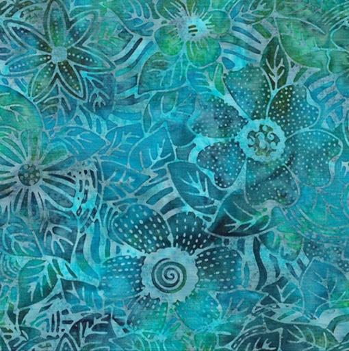 [IB-71190-1855] Sea Side Flower Zebra Cool Waters from Island Batik