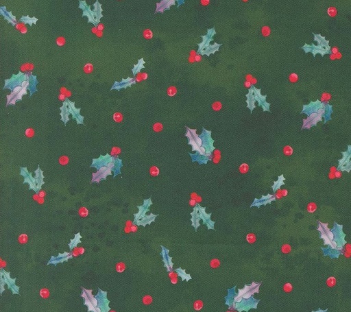 [MOD-21837-15] Love and Cheer Holly Berry Dot Evergreen by Amarilys Henderson for Moda Fabrics