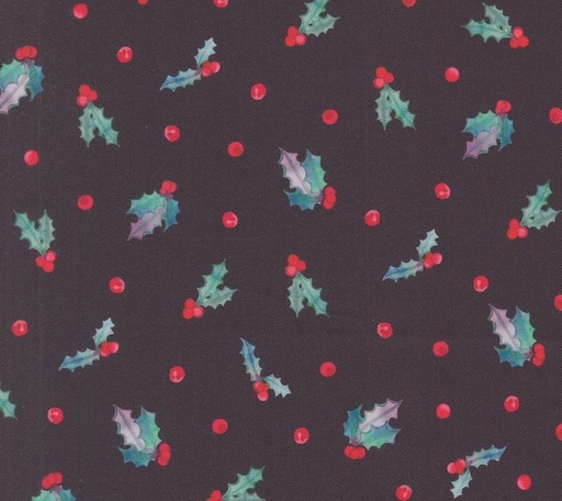 [MOD-21837-16] Love and Cheer Holly Berry Dot Coal by Amarilys Henderson for Moda Fabrics