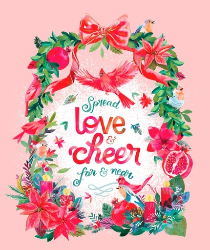 [MOD-21839-11] Love and Cheer Panel by Amarilys Henderson for Moda Fabrics