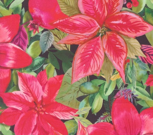 [MOD-21830-12] Love and Cheer Floral Centerpiece Coal by Amarilys Henderson for Moda Fabrics