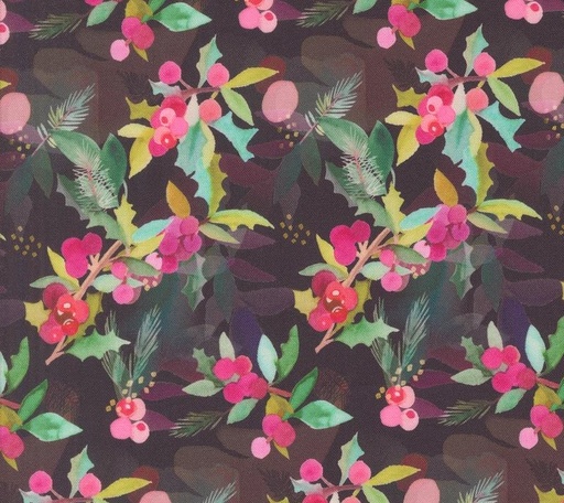 [MOD-21834-13] Love and Cheer Holly Lights Coal by Amarilys Henderson for Moda Fabrics
