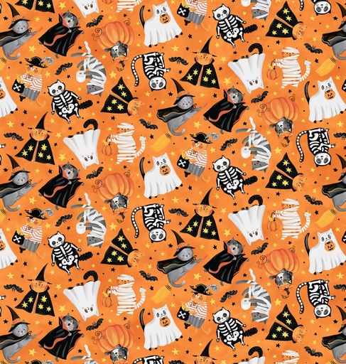 [NOR-28201-54] The Boo Crew Boo Crew Tossed Orange from Northcott Fabrics