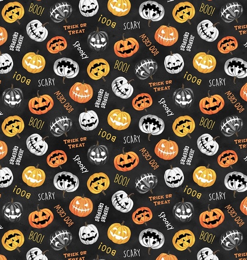 [NOR-28203-99] The Boo Crew Pumpkin Toss Black from Northcott Fabrics