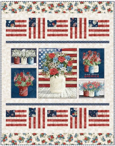 [PP-GodBlessAmerica] God Bless America Quilt Kit from P&B