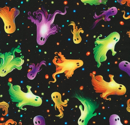 [KAF-23087-438] Bright Frights Ghosts Night by Catriona Crehan for Robert Kaufman Fabrics