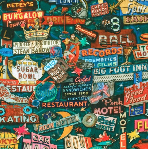 [KAF-23071-200] Vintage Voyage Signs Vintage by Aimee Stewart for Robert Kaufman Fabrics