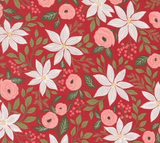 [MOD-5240-14] Berry and Pine Poinsettia Party Cranberry by Lella Boutique for Moda Fabrics