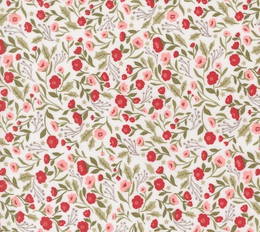 [MOD-5241-11] Berry and Pine Christmas Posies Snow by Lella Boutique for Moda Fabrics