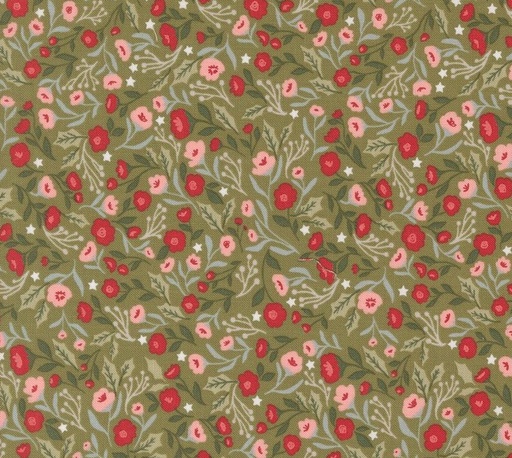 [MOD-5241-12] Berry and Pine Christmas Posies Sage by Lella Boutique for Moda Fabrics