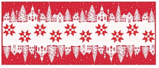 [PP-ChriVillRunK] Christmas Village Runner by Fig Tree from Moda