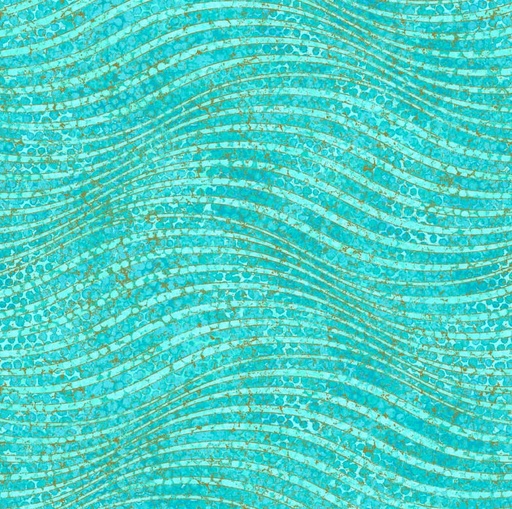 [NOR-28184-64] Shimmer Enigma Waves Turquoise by Deborah Edwards for Northcott Fabrics