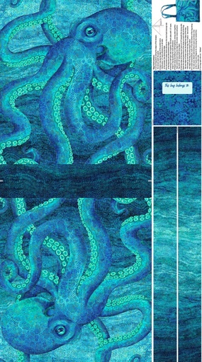 [NOR-28188-48] Shimmer Enigma Octopus Bag Panel by Deborah Edwards for Northcott Fabrics