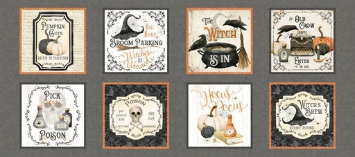 [PB-5823-MU] Hocus Pocus Halloween Block Panel by Deane Beesley for P&B Textiles