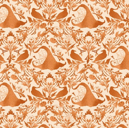 [PB-5829-EO] Hocus Pocus Witch Hat Damask Orange by Deane Beesley for P&B Textiles