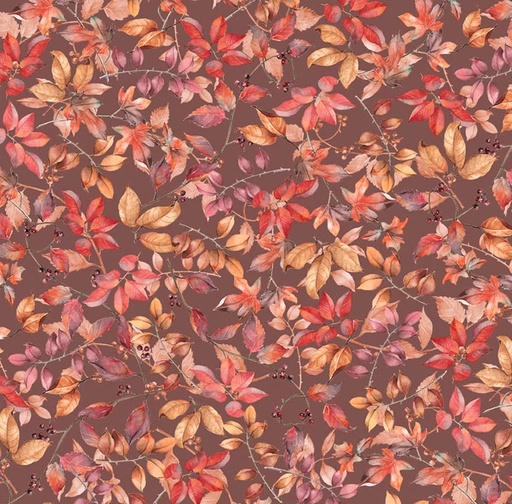 [PB-5882-Z] Bountiful Packed Fall Foliage Brown by Sandy Clough for P&B Textiles