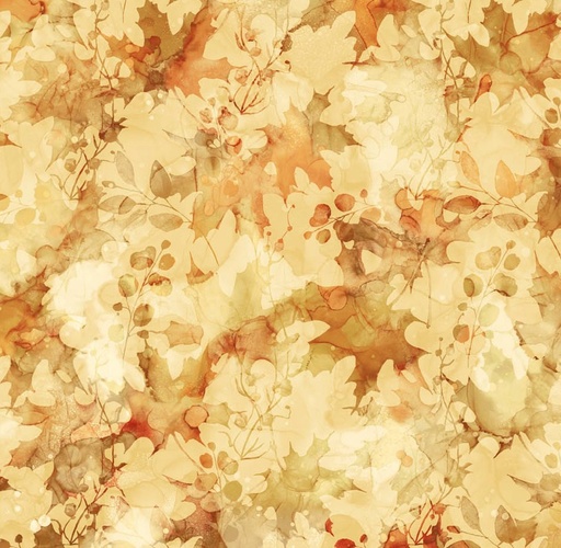 [NOR-28058-52] Autumn Breeze Leaf Texture Ochre by Deborah Edwards & Melanie Samra for Northcott Fabrics