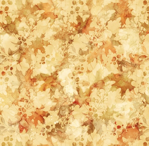 [NOR-B28058-5] Autumn Breeze Leaf Backing Ochre by Deborah Edwards & Melanie Samra for Northcott Fabrics