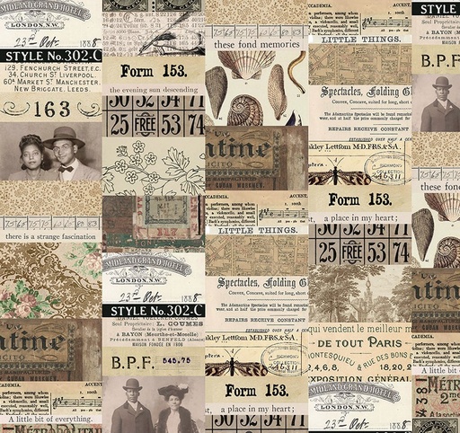 [FR-PWTH250-NTRL] Palette Neutral Collage Neutral by Tim Holtz for FreeSpirit Fabrics