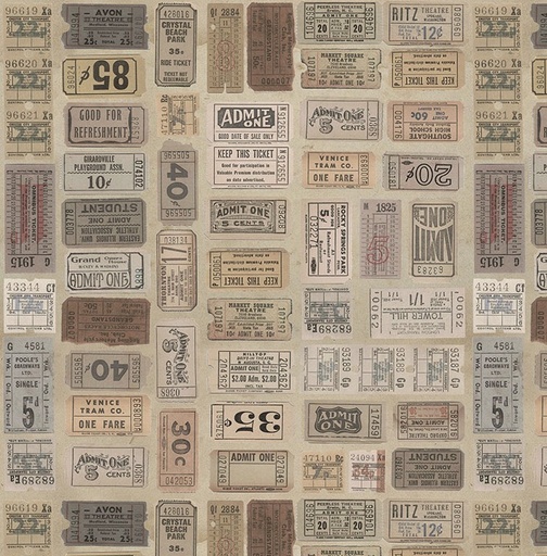 [FR-PWTH252-NETRL] Palette Neutral Tickets Neutral by Tim Holtz for FreeSpirit Fabrics