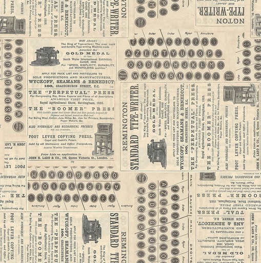 [FR-PWTH254-NTRL] Palette Neutral Typewriter Neutral by Tim Holtz for FreeSpirit Fabrics